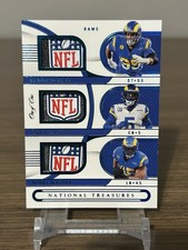 2022 National Treasures Aaron Donald Game Gear Trio NFL Shield Platinum 1/1