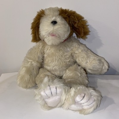 VTG Build a Bear SCRUFFY DOG Plush Animal Toy 16'' Eye Patch Floppy Ears Collar