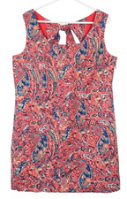 Talbots womens size 16w shift dress paisley coral  boho cotton casual well made
