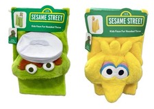Sesame Street Kids Hooded Throw Oscar the Grouch  Big Bird Set, 36  x 56  