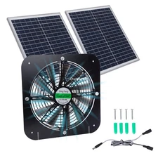 Solar Panel Fan Kit, 30 w Solar Powered Exhaust Fan for Greenhouse,1200 CFM