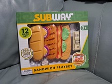 SUBWAY Pretend Play Food Sandwich Maker Playset 12 Pieces  Pretend Money NIB