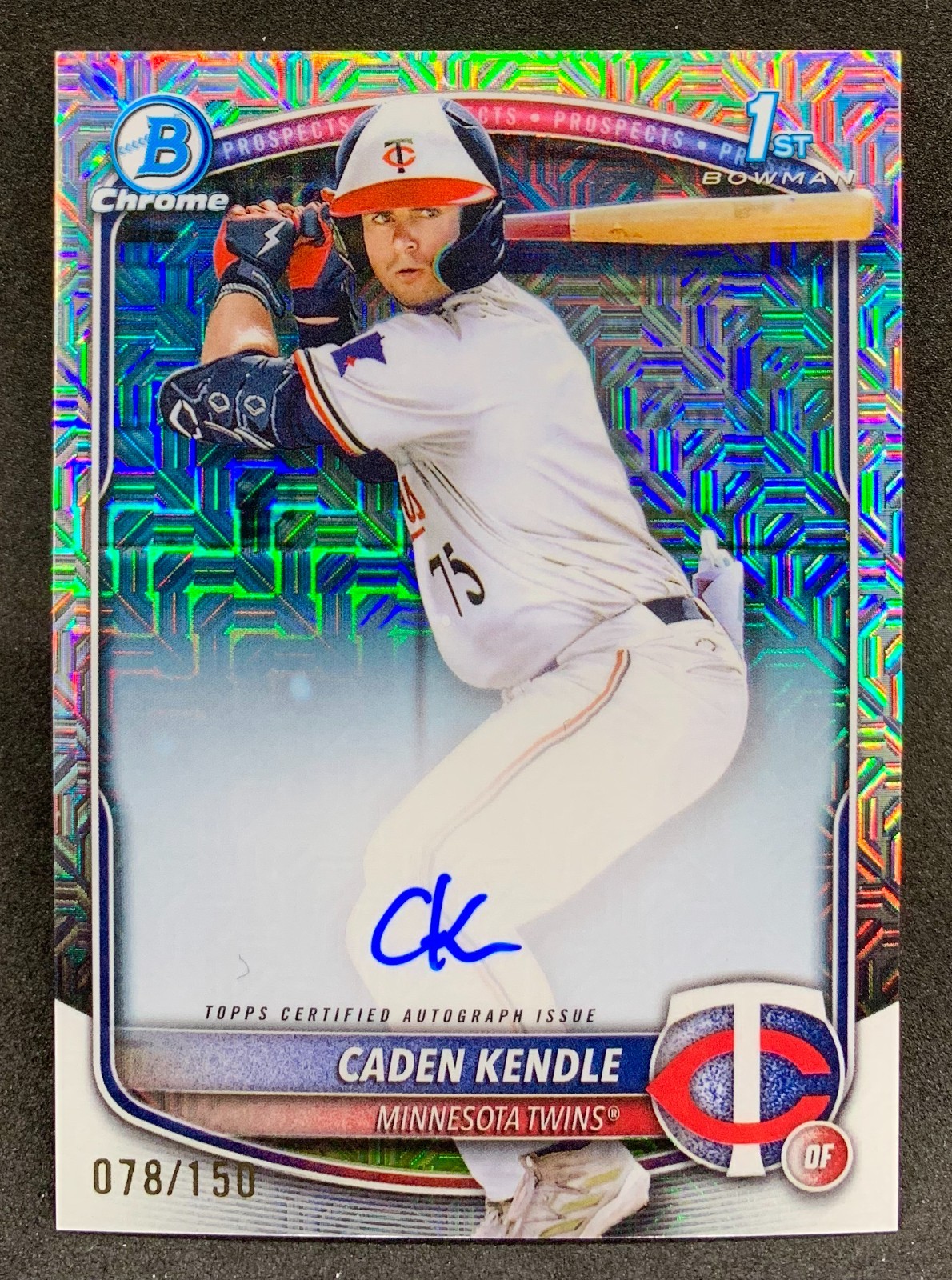 2025 Bowman Chrome CADEN KENDLE Twins HTA Choice Refractor 1st Auto SP /150