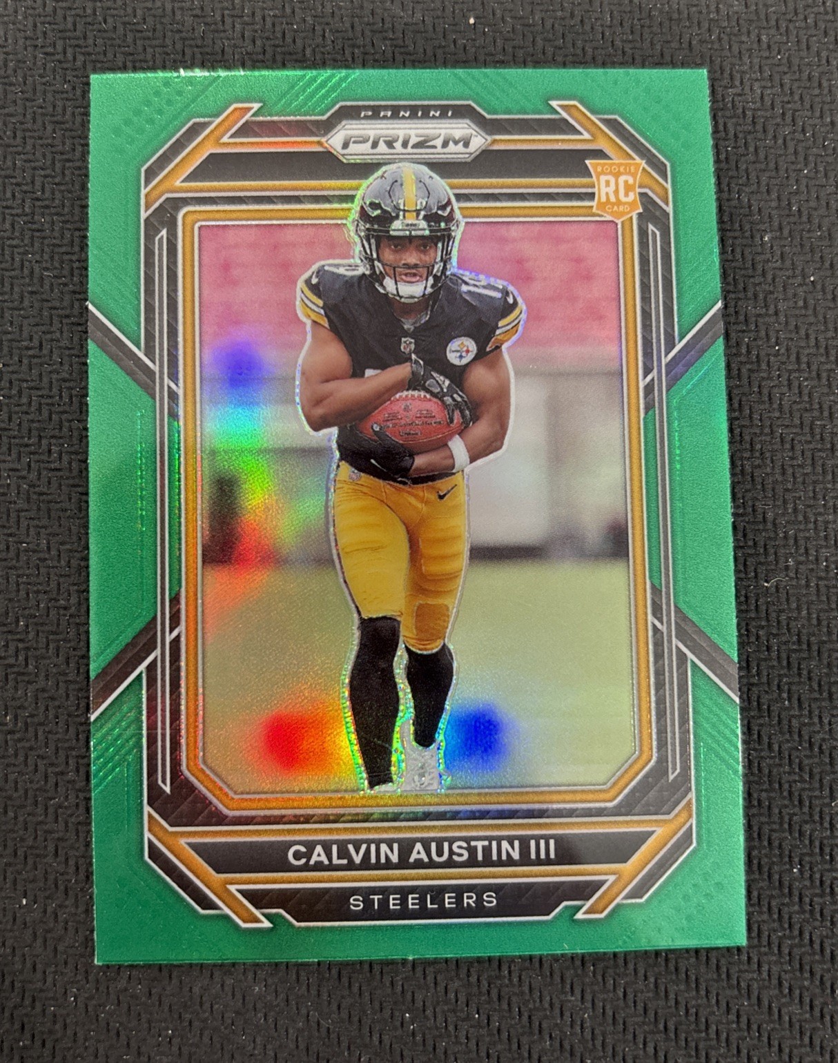 2022 Panini Prizm Green Prizm Calvin Austin III RC Pittsburgh Steelers #338