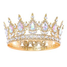 Queen Crown for Women Crystal Tiara Girl Rhinestone Wedding Headband AB