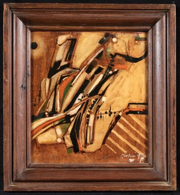 MICHEL LOISEAU-RIZZO (1937-2024) SIGNIERT FRANZÖSISCH 1970 er ABSTRAKT ÖL ZIERFLÖTEE