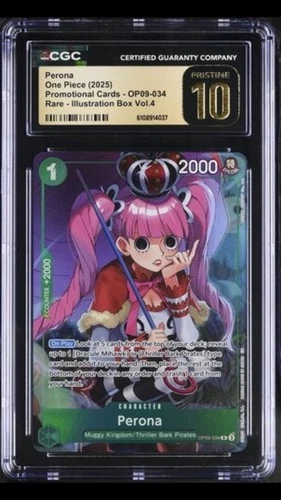 PSA 10 Perona OP09-034 One Piece Illustration Box Vol.4 CGC Pristine 10