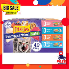 Purina Friskies Pate, Soft Seafood and Chicken Variety Pack, Wet Cat Food, 5.5 o