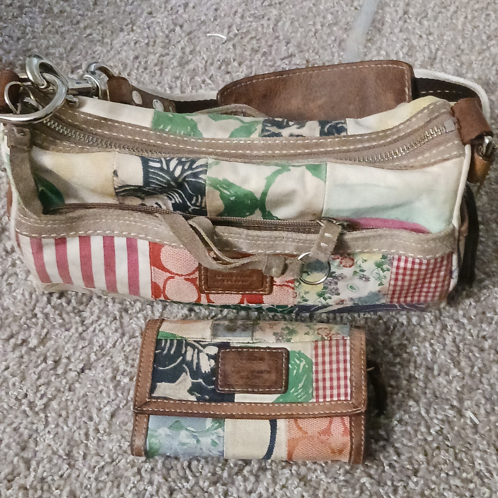 Coach Patchwork Multicolor Shoulder Bag with Coin… - image 1