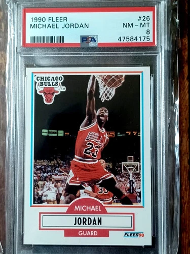 1990 Fleer #26 MICHAEL JORDAN PSA 8 NM-MT