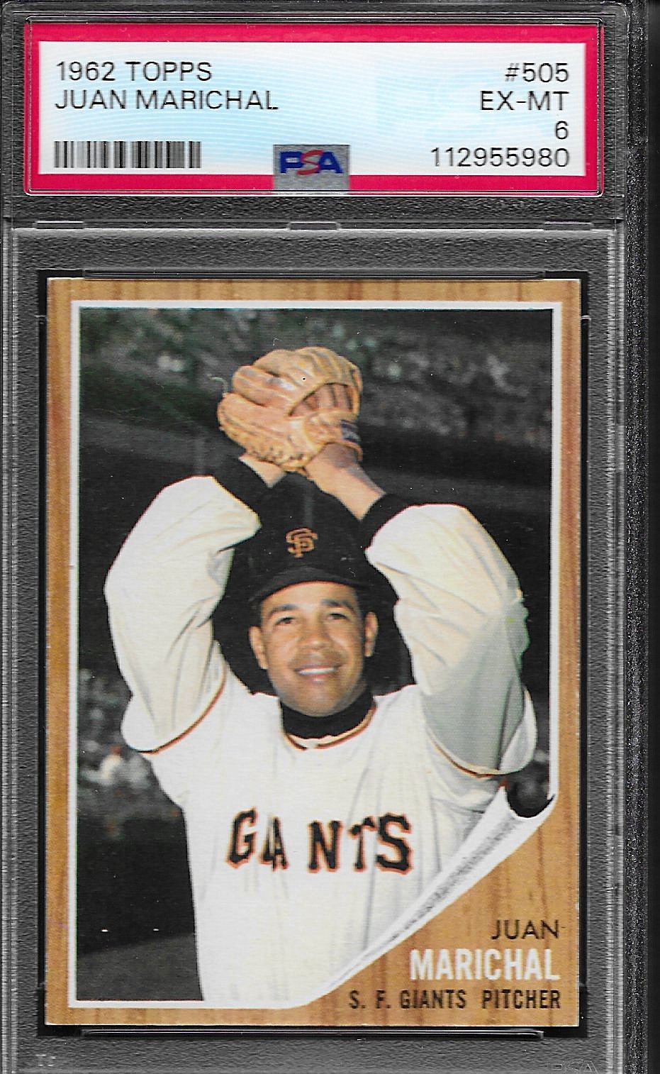 1962 Topps #505 Juan Marichal Giants HOF PSA 6 EX-MT