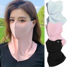 Full Face Sunscreen Mask UPF 50 UV Protection Ice Silk Breathable Sport Shield
