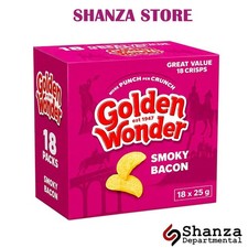 Golden Wonder Smoky Bacon CRISPS 18x 25g Full Box |UK Fast Dispatch