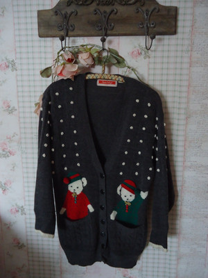 Vintage Strickjacke Rene Derhy Wolle Winter sehr ausgefallen und selten Gr. M