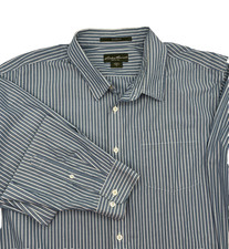 Eddie Bauer Shirt Mens Extra Large Tall XLT Blue Striped Button Up Long Sleeve