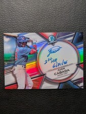 Juan Cabada 2025 Bowman Chrome Prime Chrome Signatures Auto  #PCS-JC /50 Cubs RC