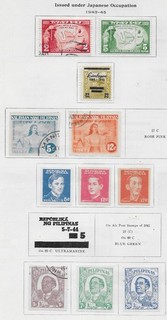 11 Philippines Occupation Stamps from Quality Old Antique Album 1943 1945