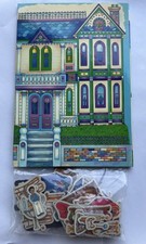 VTG Magnetic Dollhouse Play Set with 75 Pieces Furniture Accessories People