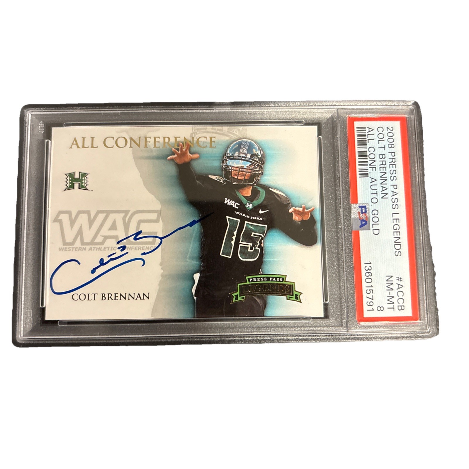 Colt Brennan Press Pass Legends All Conference Autograph Gold #ACCB Base