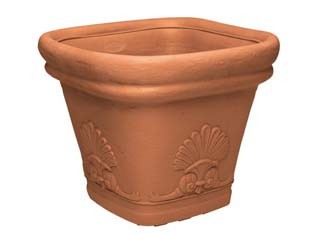 VASO ZEUS QUADRO FESTONATO  30, cm.31x31 h.28    DI MARTINO