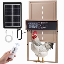 Solar Automatic Chicken Coop Door with Anti-Pinch Timer Light Sensor LCD Display