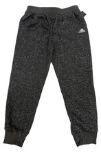 Adidas Black Heather Sparkle Sweatpants Glitter Girls size Medium AK4464