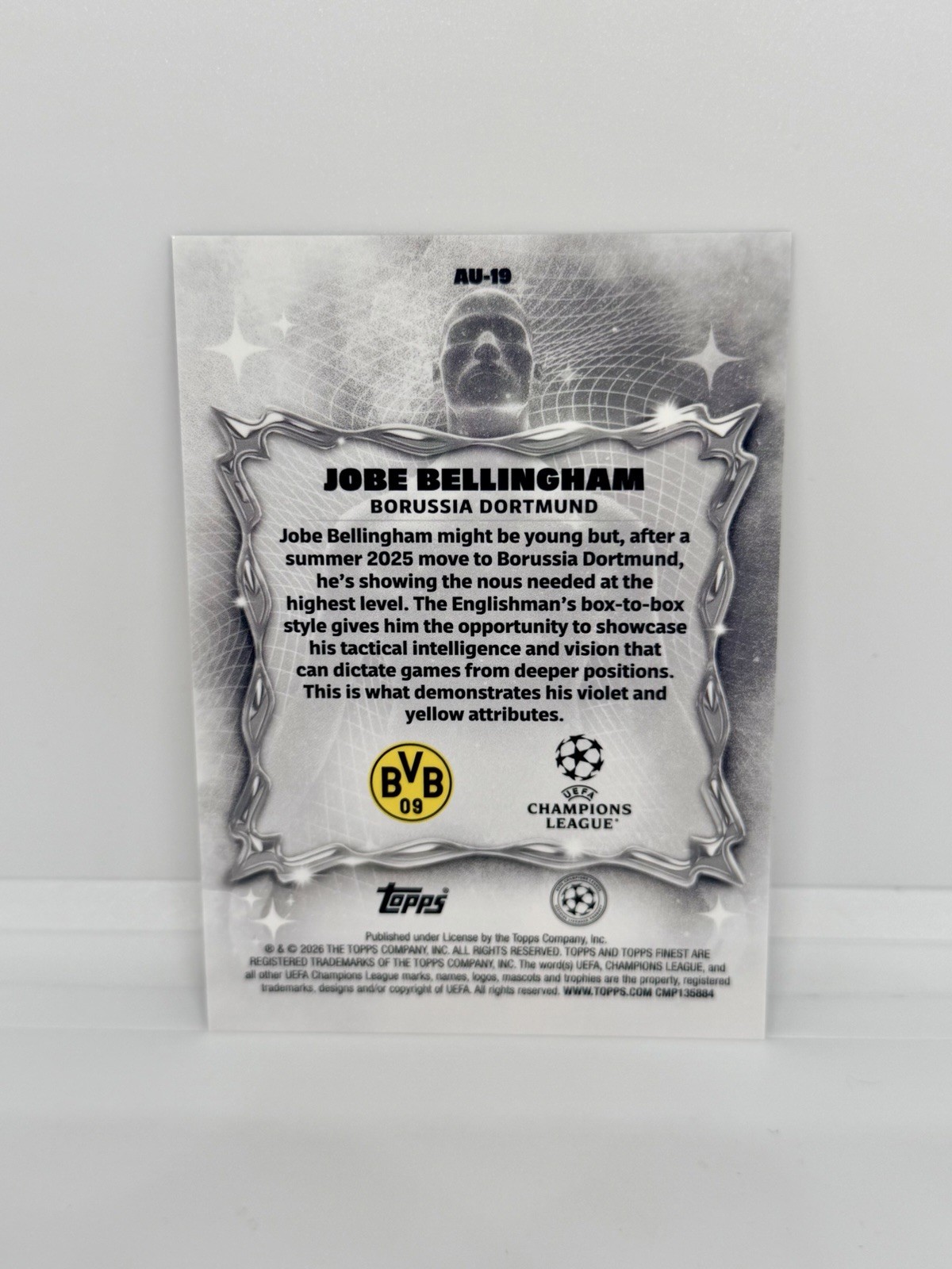 JOBE BELLINGHAM Rookie 2025-26 Topps UEFA Club Competition Finest Aura RC #AU-19 view 2