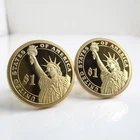 Statue of Liberty Coin Cuff Links - Proof Cameo USA Gold Dollar Repurposed Coins