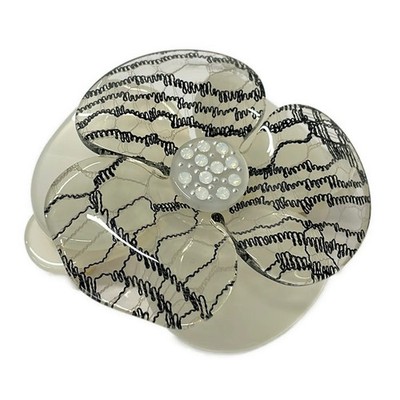 ALEXANDRE de PARIS Clear Black Cream Plastic Hardware Other Jewellery