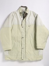 Nike Vintage Nylon Coat Logo Parka Jacket Beige Cream White