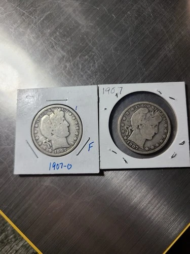 1907 1907-O Barber Half Dollars 90% Fineness Silver Ungraded Circulated Raw Coin