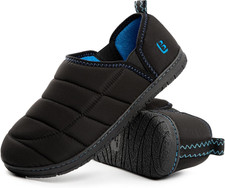 Men'S Outdoor Slippers Two Tone Warm Memory Foam Slip on Indoor House Shoes Bedr