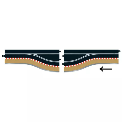 Scalextric C7014 Pit Lane Track gauche avec aiguillage fluide pour ravitaillement