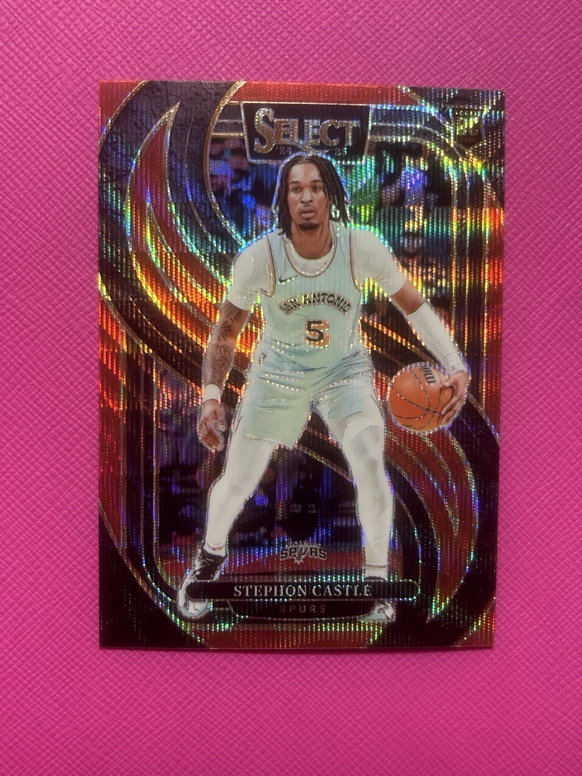 STEPHON CASTLE 2024-25 Panini Select #175 Premier Level ROOKIE RED WAVE