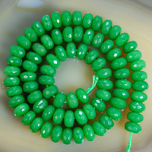 Facettierte Grüne Jade Rondelle Perlen 15 Zoll 2x4 4x6 5x8 6x10 mm Größe auswählen - Bild 4 von 5