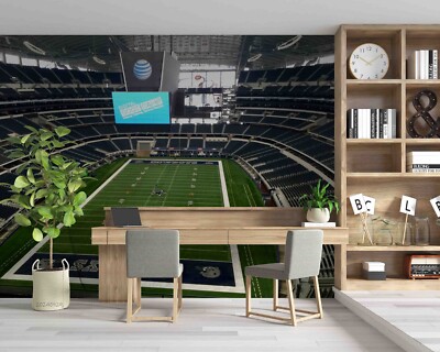 3D Rugby Stadium Self-adhesive Removeable Wallpaper Wall Mural