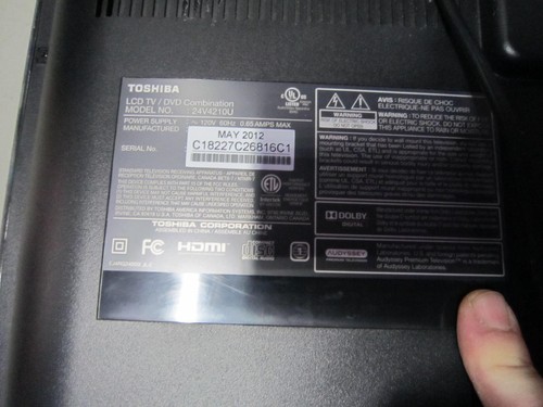 Working Toshiba 24” 24V4210U Combo FHD LED TV & DVD Player w Rmt No Stand - Picture 11 of 15