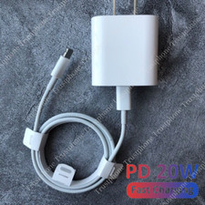 For iPhone 14 13 12 11 Pro XR PD Fast Charger Cord 20W USB-C Power Adapter Block