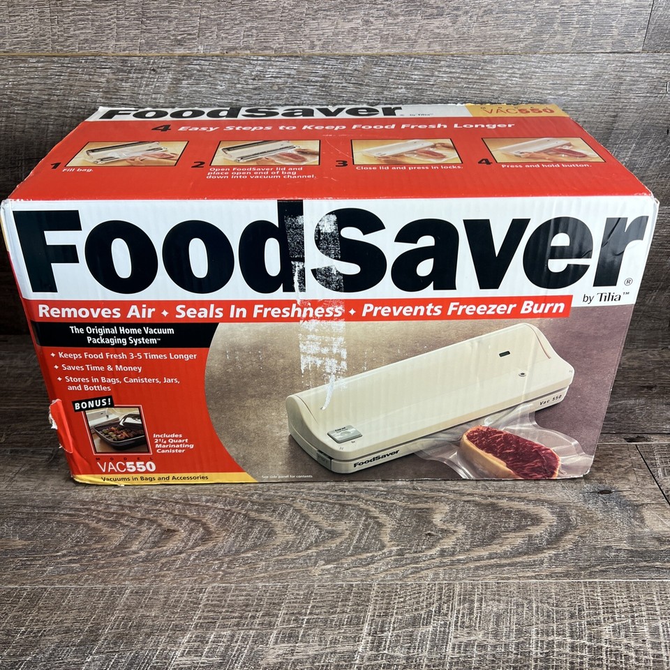New Unopened Box Vintage Tilia FoodSaver Vac 550 Kit Vacuum Sealing System Kit eBay