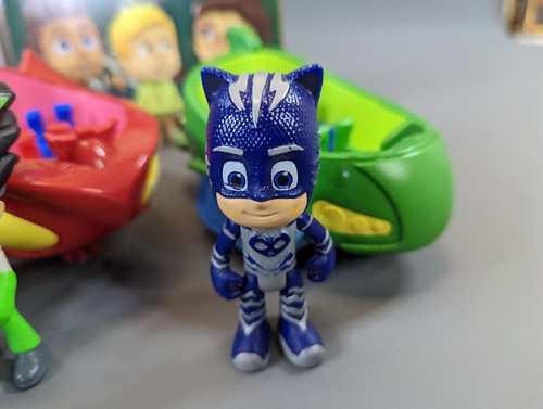 PJ Masks Lot Of 6 Toys Cars Figures sticker Book Just Play Frog Cat Boys - Picture 4 of 6