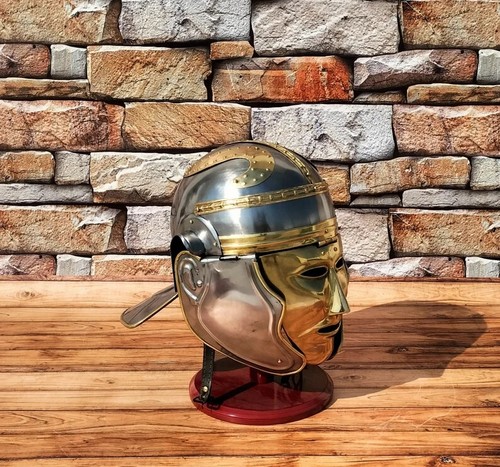 Medieval Roman Helmet Wearable Knight Battle Armor for Cosplay & Roleplay Gift - Picture 4 of 9