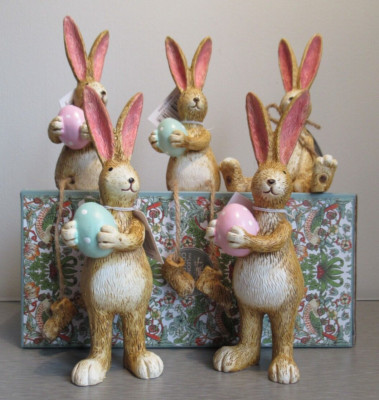 Osterei Hase Ornamente 'Jaspis' Hase - 5 Designs, Regal Sitzer, stehend