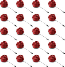 20 Pcs Flower Lapel Pins Lapel Flowers for Men Suits Red Rose Boutonniere Lapel