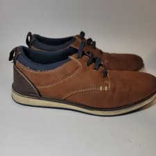 Sonoma Boy Shoes Oxford Brown  Blue Lace Up Memory Foam 218421 Boys Size 3