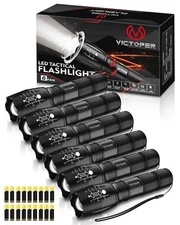 Led Flashlight 6 Pack Bright 2000 Lumens Tactical Flashlights High Lumens With 5