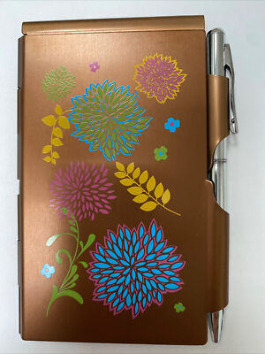 #1523 Zoey Floral  Wellspring Flip Note w/Pen   Pocket Purse Size New