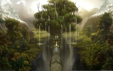Landscape trees fantasy art Custom Gaming Mat Desk