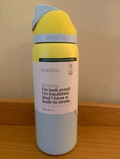 Owala "Sun and Sea" Limited Edition 32 oz Free Sip Yellow & Blue Stainless Steel