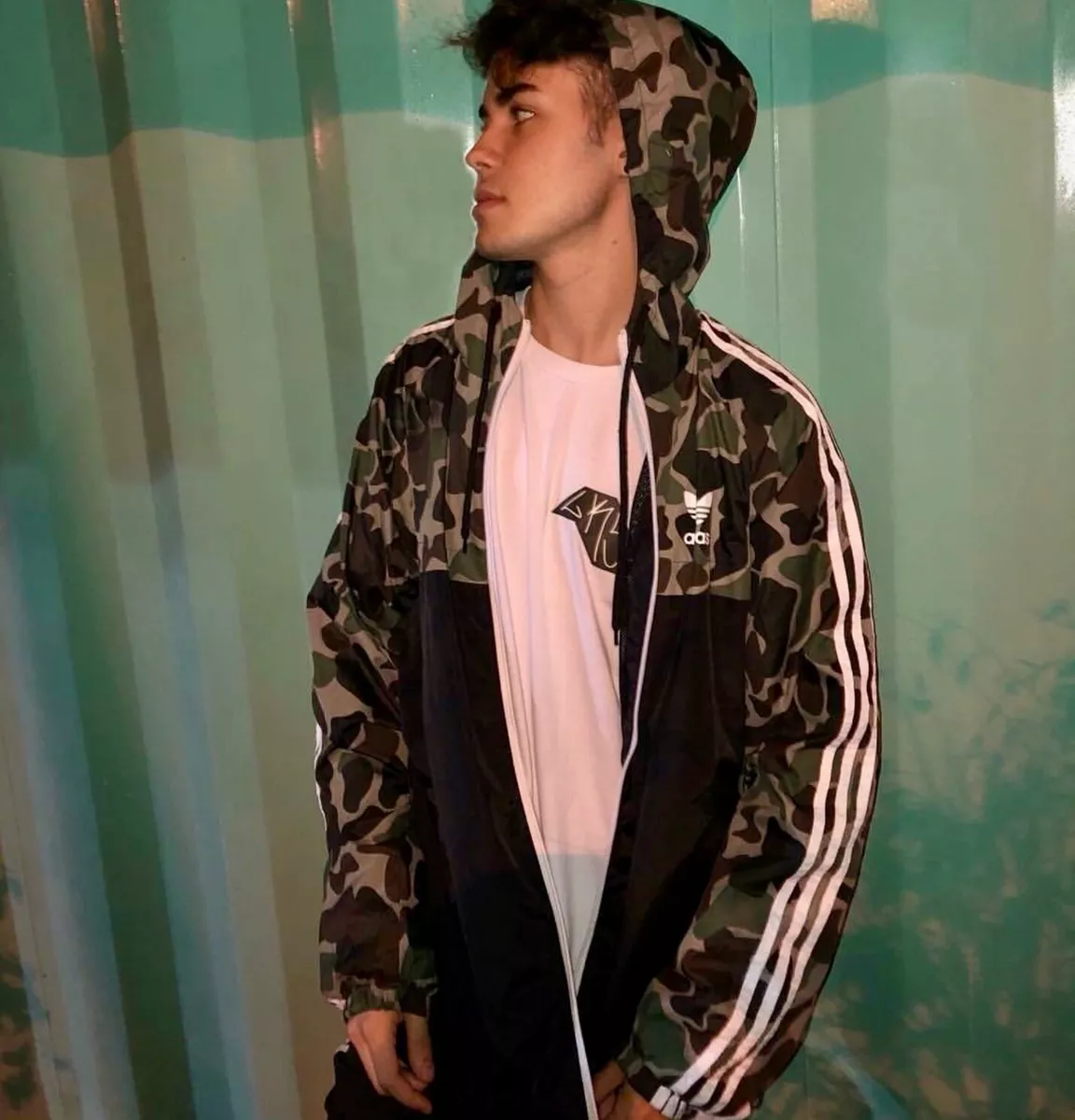 Super Rare Adidas Originals Camo Windbreaker Jacket Camouflage