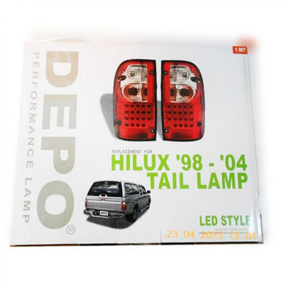 Luz trasera LED para camioneta Toyota Hilux MK4 1998-2004 lente negra humo Foto 3 de 4